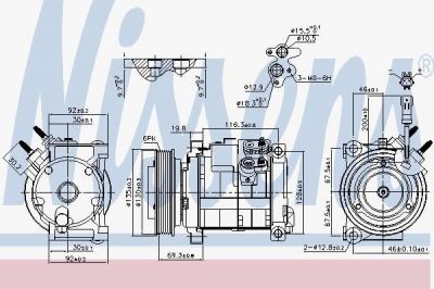 Nissens 890152 компрессор, кондиционер на DODGE CARAVAN (RG_)