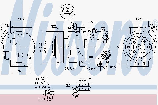 Nissens 890230 компрессор, кондиционер на HYUNDAI GENESIS купе