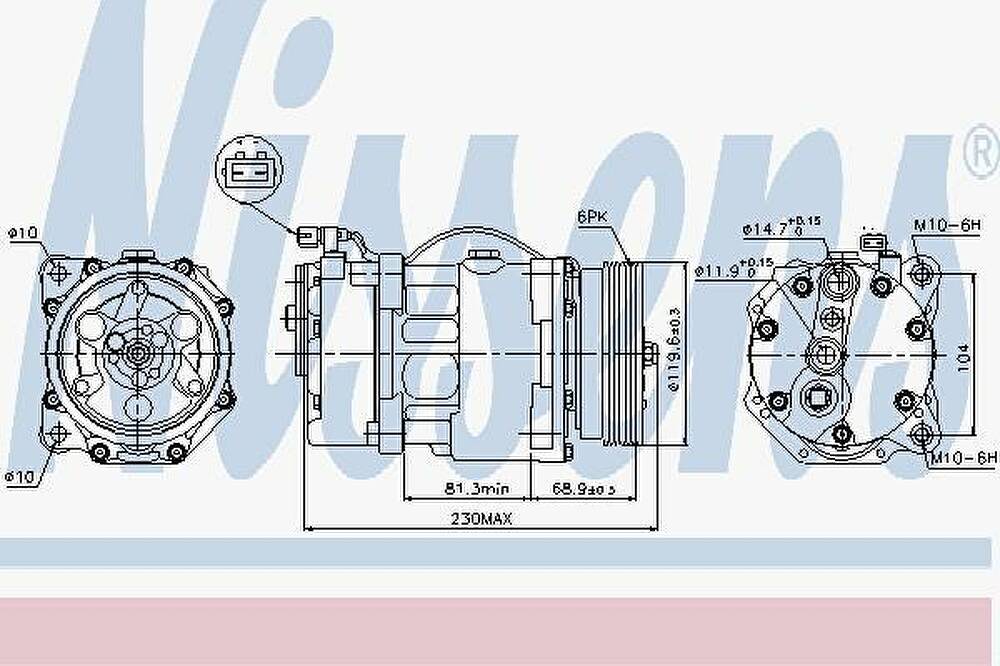 NISSENS Компрессор кондиционера VW GOLF III/PASSAT/SHARAN (89040)