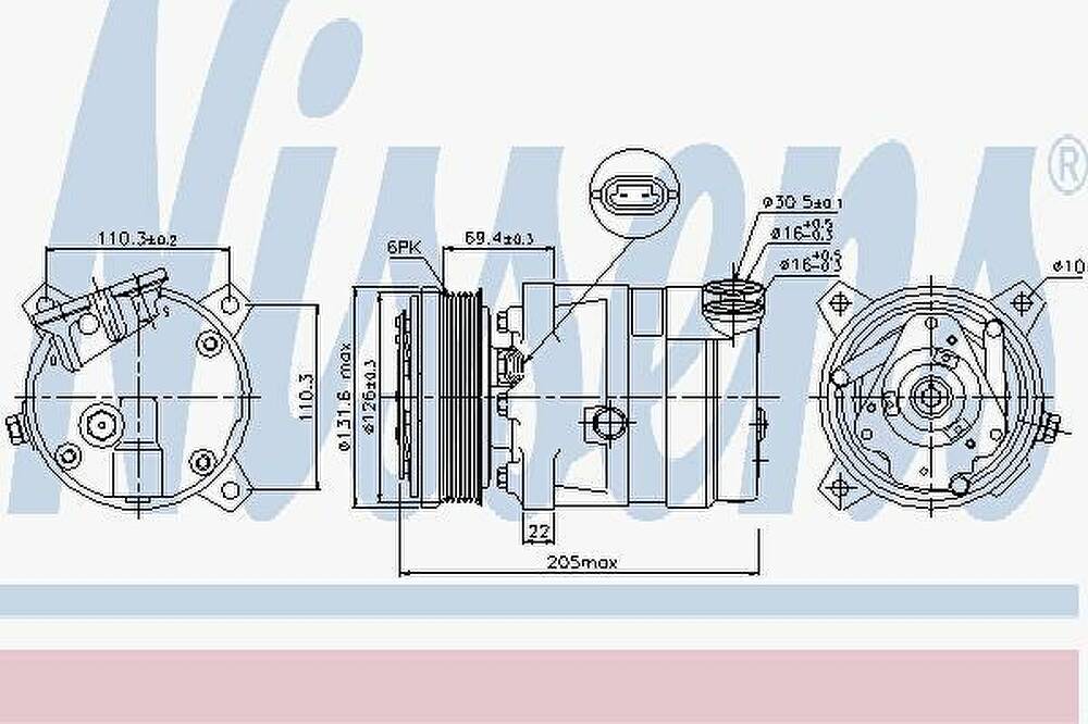 NISSENS Компрессор кондиционера OPEL ASTRA F/VECTRA A 94-98/CHEVROLET LACETTI 05- (89058)