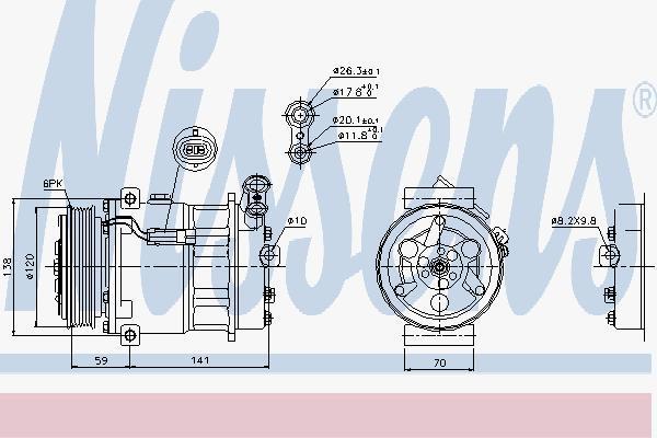Nissens 89124 компрессор, кондиционер на OPEL SIGNUM