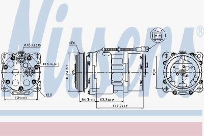 Nissens 89145 компрессор, кондиционер на PEUGEOT EXPERT фургон (222)
