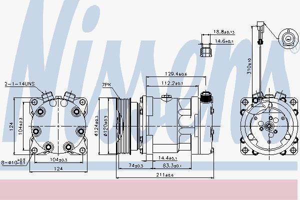 Nissens 89177 компрессор, кондиционер на FIAT CROMA (154)