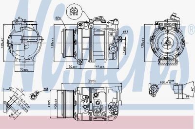 Nissens 89412 Компрессор кондиционера MB W164/X164/W221/W251 CDI