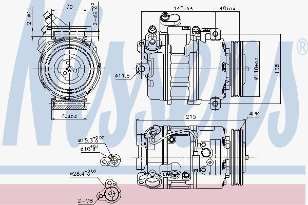 Nissens 89417 компрессор, кондиционер на 5 (E60)
