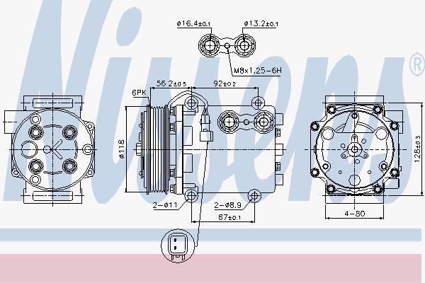 Nissens 89551 компрессор, кондиционер на MAZDA 2 (DE)