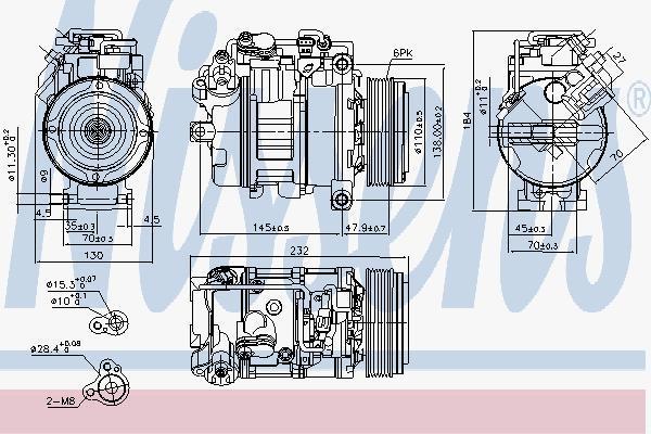 Nissens 89593 компрессор, кондиционер на 3 (F30, F35, F80)