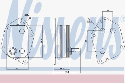Nissens 90721 масляный радиатор, двигательное масло на HYUNDAI ix20 (JC)