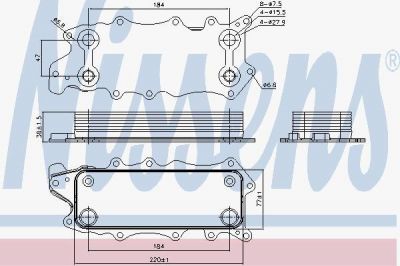 Nissens 90784 масляный радиатор, двигательное масло на MERCEDES-BENZ SPRINTER 5-t c бортовой платформой/ходовая часть (906)