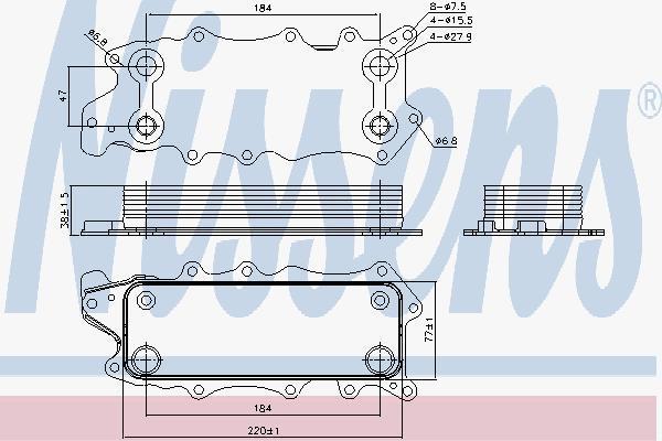 Nissens 90784 масляный радиатор, двигательное масло на MERCEDES-BENZ SPRINTER 5-t c бортовой платформой/ходовая часть (906)