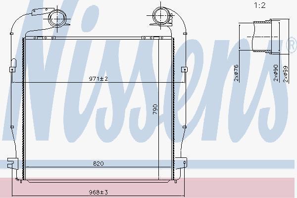 Nissens 97080 интеркулер на SCANIA P,G,R,T - series