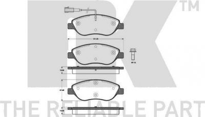 NK 222369 комплект тормозных колодок, дисковый тормоз на FIAT STILO (192)