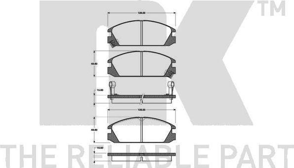 NK 222607 комплект тормозных колодок, дисковый тормоз на HONDA ACCORD III (CA)