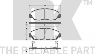 NK 222623 комплект тормозных колодок, дисковый тормоз на HONDA ACCORD IV (CB)