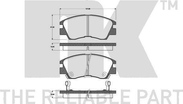 NK 223006 комплект тормозных колодок, дисковый тормоз на MITSUBISHI L 300 фургон (P0_W, P1_W, P0_V, P1_V, P_2V, P2_W)