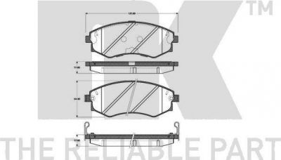 NK 223406 комплект тормозных колодок, дисковый тормоз на HYUNDAI COUPE (RD)