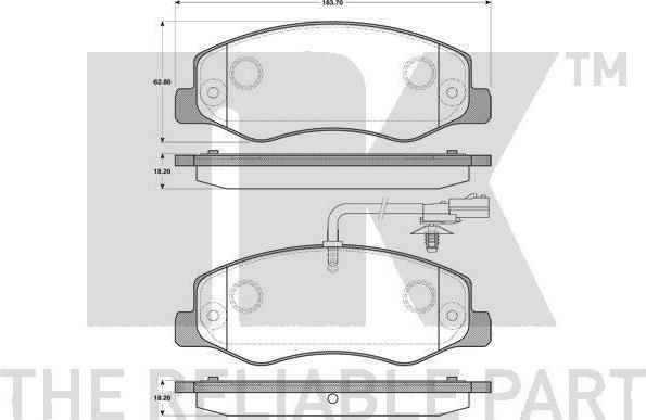 NK 223965 комплект тормозных колодок, дисковый тормоз на OPEL MOVANO B фургон