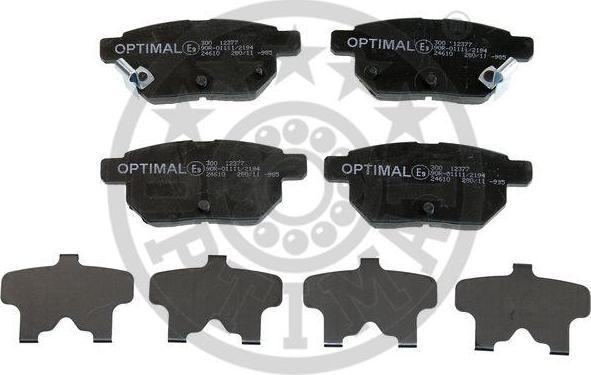 Optimal 12377 Колодки тормозные TOYOTA COROLLA 1.4 VVT-I 02>/AURIS 1.6/1.4 07> задние