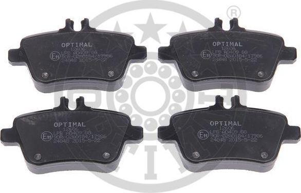 Optimal 12606 комплект тормозных колодок, дисковый тормоз на MERCEDES-BENZ B-CLASS (W246, W242)