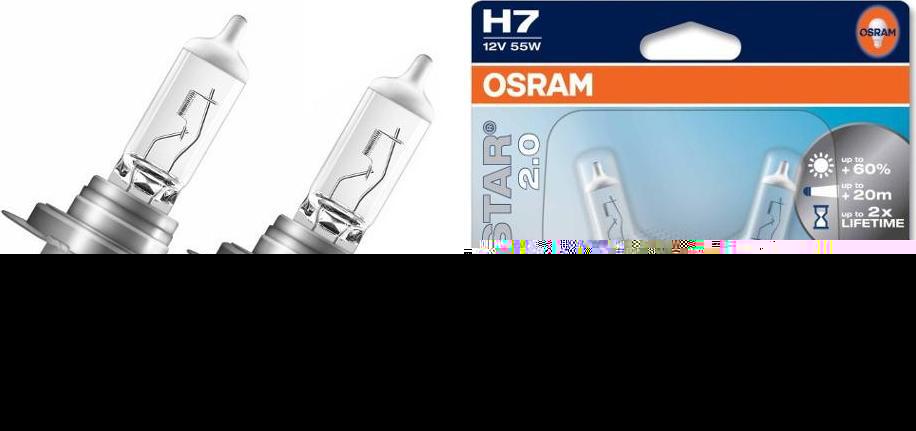 OSRAM Лампа OSRAM H7 12V 55W64210SV2-02B H7 55W +60% (N400809000007, 64210SV2-02B)