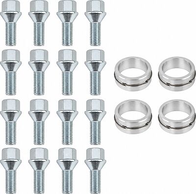 Монтажный комплект OZ Racing 81710133: 16 болтов B15 M12x1,5, резьба 26 мм, конус 60°, SW19, 4 кольца L 75/56,56 мм