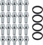 Комплект сферических колесных болтов OZ Racing S17D38R12 81710595: 20 штук, M14x1,5, резьба 38 мм, сфера R12, SW17, 4 кольца XL 79/66,46