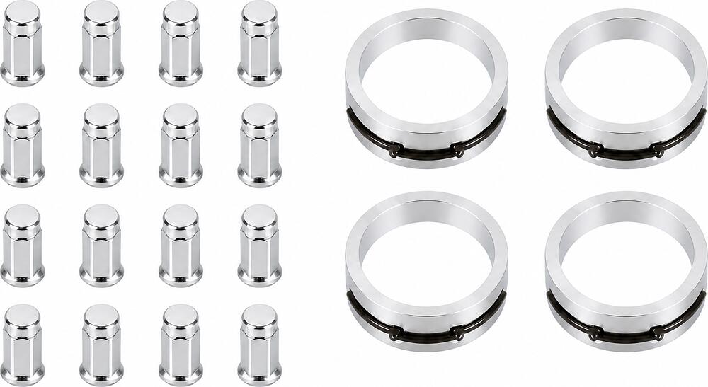 Монтажный комплект OZ Racing 81710100 для Suzuki: 16 закрытых гаек D2 M12x1,25, конус 60°, SW19, высота 34 мм, 4 кольца S 68/54,06 мм со стопорами