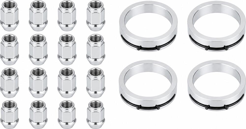 Монтажный комплект OZ Racing 81710101 для Suzuki: 16 открытых гаек D23 M12x1,25, конус 60°, SW19, высота 25 мм, 4 кольца S 68/54,06 мм со стопорами