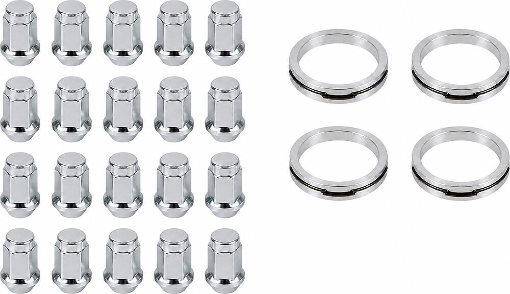 Монтажный комплект OZ Racing 81710102 для Honda: 20 закрытых гаек D6 M12x1,5, конус 60°, SW19, высота 34 мм, 4 кольца L 75/64,1 мм со стопорами