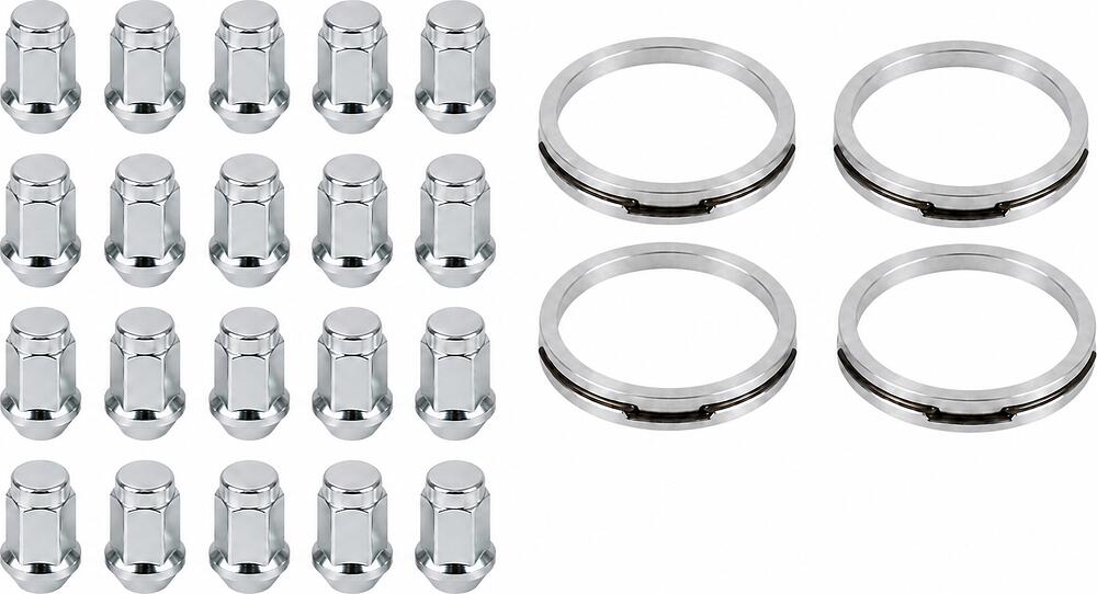 Монтажный комплект OZ Racing 81710104 для Honda: 20 закрытых гаек D6 M12x1,5, конус 60°, SW19, высота 34 мм, 4 кольца L 75/70,1 мм со стопорами