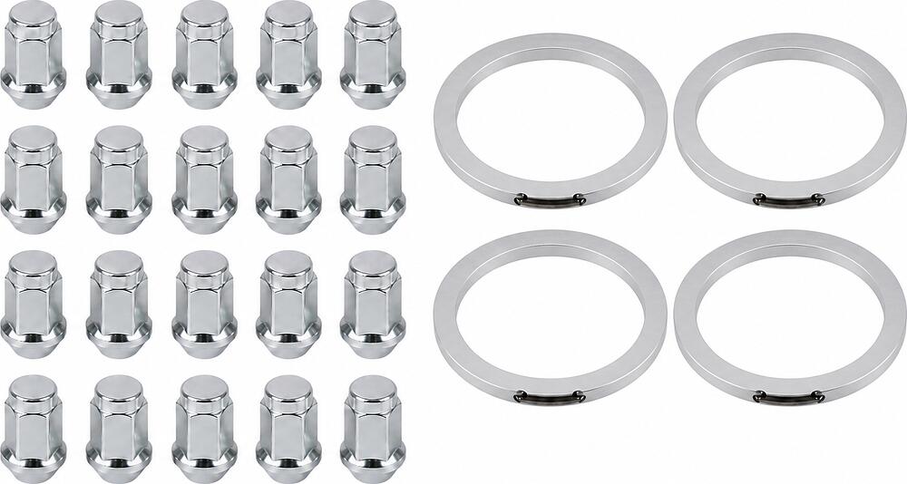 Монтажный комплект OZ Racing 81710327 для Chrysler: 20 закрытых гаек D6 M12x1,5, конус 60°, SW19, высота 34 мм, 4 кольца XL 79/71,56 мм со стопорами
