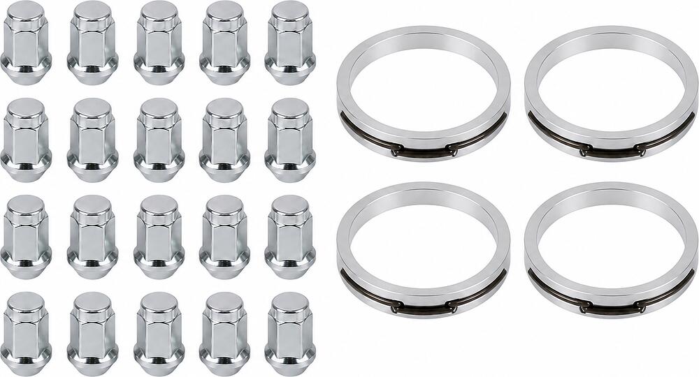 Монтажный комплект OZ Racing 81710371 для Suzuki: 20 закрытых гаек D2 M12x1,25, конус 60°, SW19, высота 34 мм, 4 кольца L 75/60,01 мм со стопорами