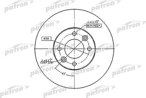PATRON Диск тормозной передн RENAULT: LAGUNA 93-01, LAGUNA Grandtour 95-01, M (PBD1032)