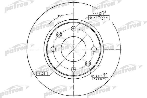 PATRON Диск тормозной передн CITROEN: AX 91-96, SAXO 96-03, XSARA 97-05, XSARA Break 97-05, XSARA купе 98-05, ZX 91-97, ZX Break 93-98, PEUGEOT: 106 I 91-96, 106 II 96 (PBD1221)
