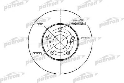 Patron PBD1431 тормозной диск на TOYOTA PREVIA (MCR3_, ACR3_, CLR3_)