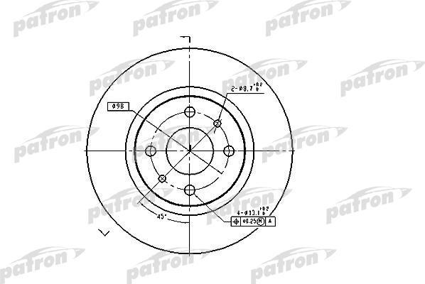 PATRON Диск тормозной передн ALFA ROMEO: 145 94-99, 146 94-99, 155 93-97, FIA (PBD1747)