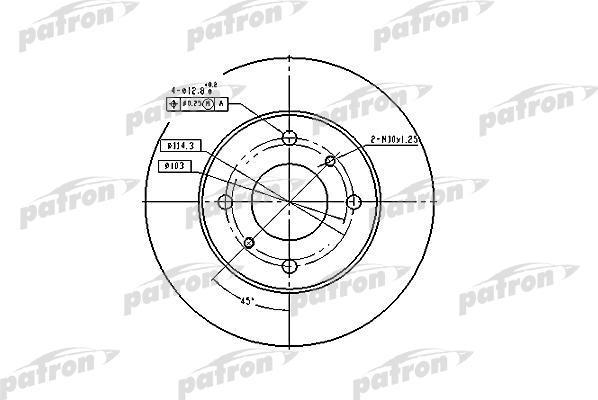 PATRON Диск тормозной передн INFINITI: G20 90-97, NISSAN: ALMERA II 00-, ALMERA II Hatchback 00-, PRAIRIE PRO 88-92, PRIMERA 90-96, PRIMERA 96-01, PRIMERA Hatchback 90 (PBD2591)