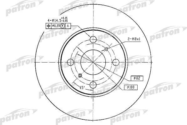 PATRON Диск тормозной передн TOYOTA: COROLLA 92-97, COROLLA 97-02, COROLLA Compact 92-97, COROLLA Compact 97-02, COROLLA Liftback 92-97, COROLLA Liftback 97-02, COROLL (PBD2658)