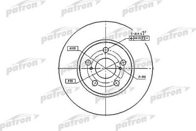 PATRON Диск тормозной передн TOYOTA: CARINA E 92-97, CARINA E Sportswagon 95-97, CARINA E седан 93-97 (PBD2683)