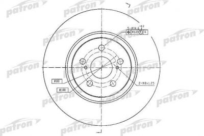 PATRON Диск тормозной передн TOYOTA:AVENSIS 09.03-,AVENSIS седан 09.03-,AVENSIS универсал 09.03-,COROLLA Verso 04.04- (PBD4415)