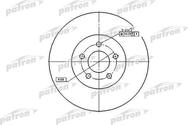 PATRON Диск тормозной передн CHRYSLER: Cirrus -00,Sebring 01-06,DODGE: Stratus -06,PLYMOUTH: Breeze -00 - обод 15-16 (PBD5381)
