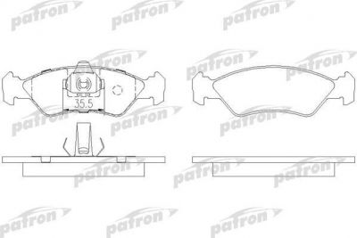 PATRON Колодки тормозные дисковые передн FORD: FIESTA III 89-95, FIESTA IV 95-02, FIESTA фургон 96-, FIESTA фургон 98-, KA 96-, MAZDA: 121 III 96- (PBP1082)