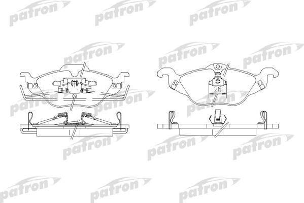 PATRON Колодки тормозные дисковые передн OPEL: ASTRA G хечбэк 98-05, ASTRA G кабрио 01-05, ASTRA G седан 98-05, ASTRA G универсал 98-04, ASTRA G фургон 99-05, ZAFIRA 99-05 (PBP1293)