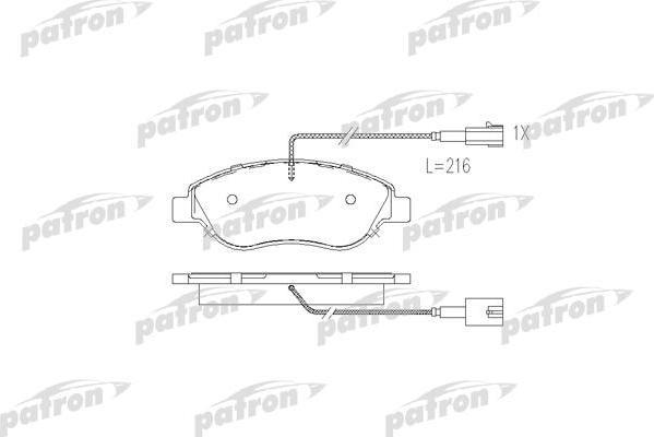 PATRON Колодки тормозные дисковые передн FIAT: BRAVO 07-, STILO 01-, STILO Multi Wagon 03- (PBP1468)