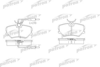 PATRON Колодки тормозные дисковые передн SAMAND PEUGEOT: 405 I 87-93, 405 I Break 88-92, 405 II 92-95 (PBP540)