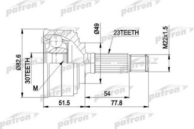 PATRON ШРУС наружн к-кт HONDA: CIVIC 1.5 84-87 (PCV1044)