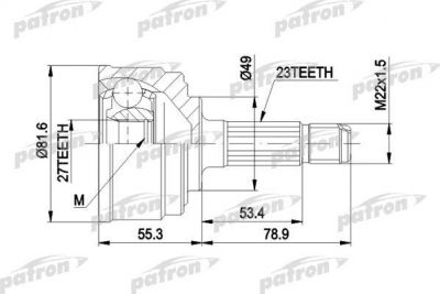 PATRON ШРУС наружн к-кт HONDA: CIVIC 1.3 84-92 (PCV1086)