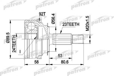 PATRON ШРУС наружн к-кт RENAULT: 21 89 - 94, 21 седан 86 - 94, 21 универсал 86 - 94 (PCV1108)