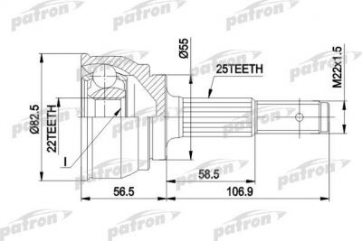 PATRON ШРУС наружн к-кт NISSAN: SUNNY 1.3-2.0 12.90- (PCV1163)