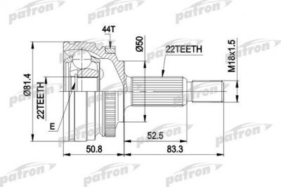 PATRON ШРУС наружн к-кт VOLVO: 440/460 88- (PCV1272)